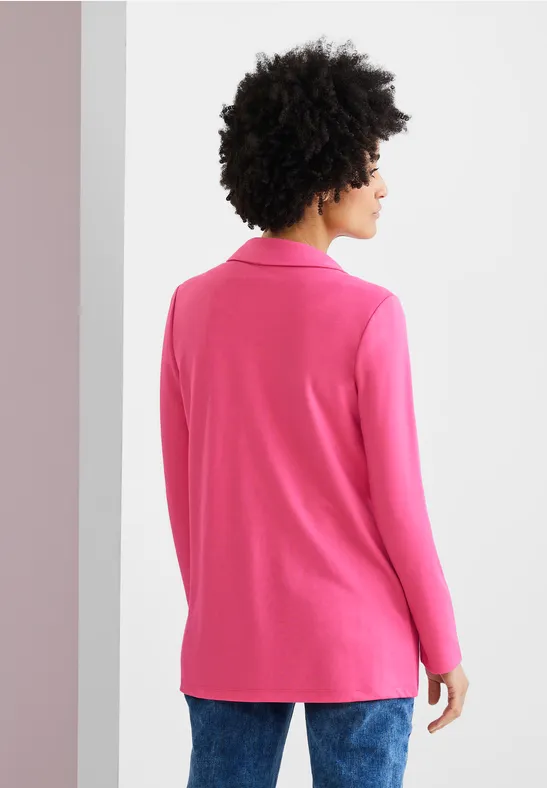 Casual Long Blazer berry rose