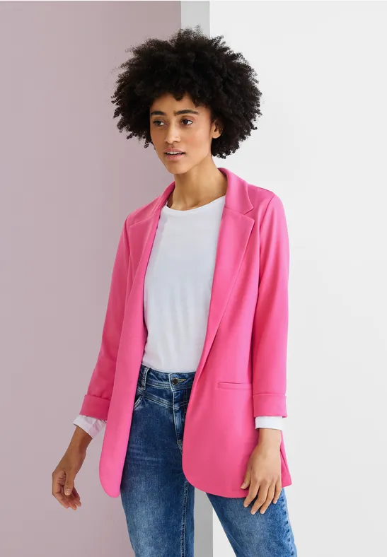 Casual Long Blazer berry rose