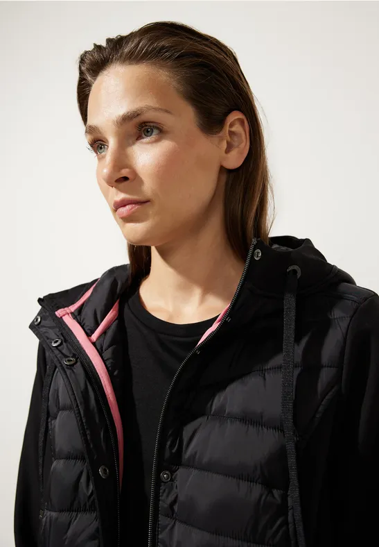Jacke im Materialmix Black