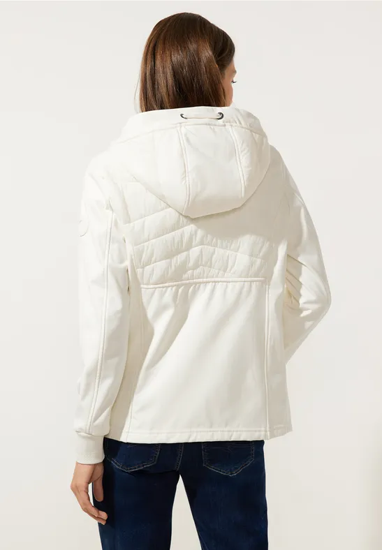 Jacke im Materialmix snow cream