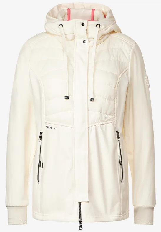 Jacke im Materialmix snow cream