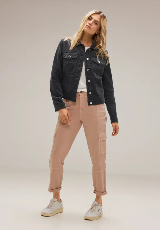 Babycord Jacke dark pure grey