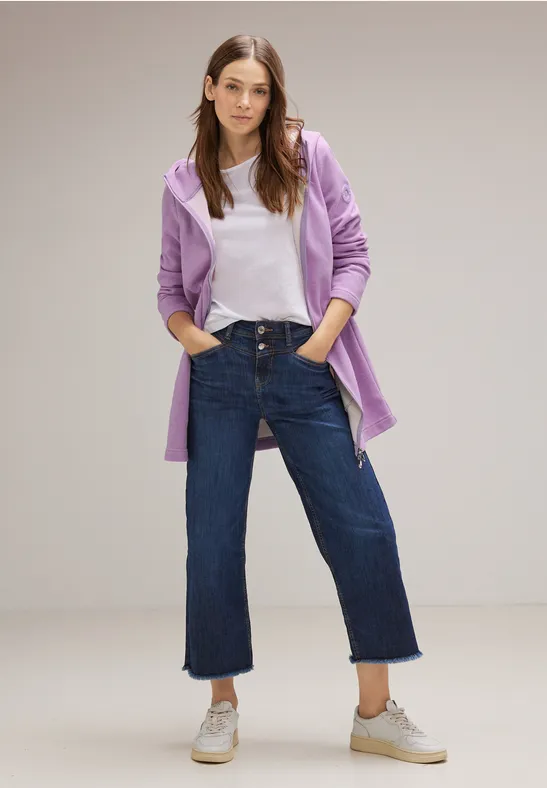 Lange Hoodie Jacke pure lilac melange