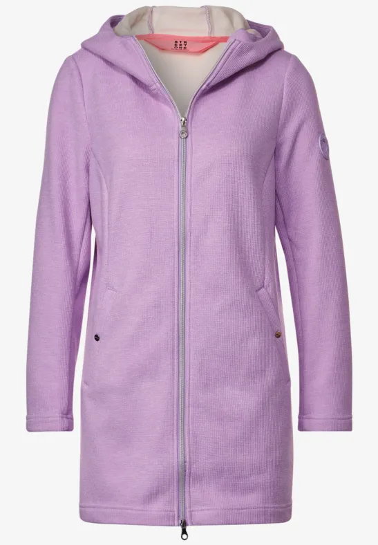 Lange Hoodie Jacke pure lilac melange