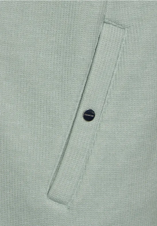 Lange Hoodie Jacke wave green melange