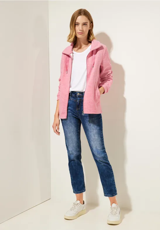 Sweatjacke in Melangeoptik legend rose melange