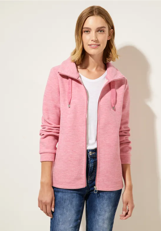 Sweatjacke in Melangeoptik legend rose melange