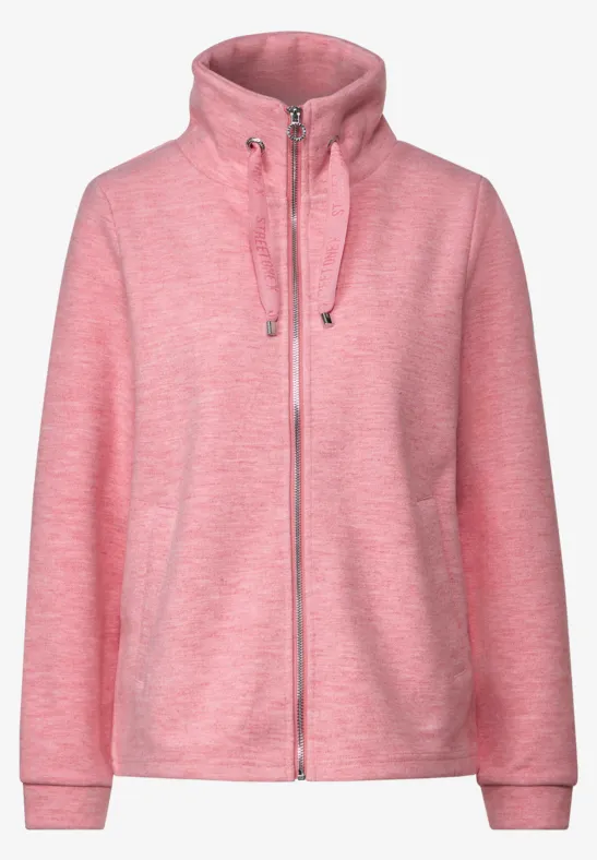 Sweatjacke in Melangeoptik legend rose melange