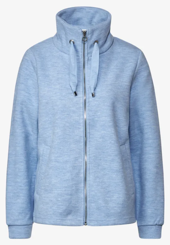 Sweatjacke in Melangeoptik feather blue melange