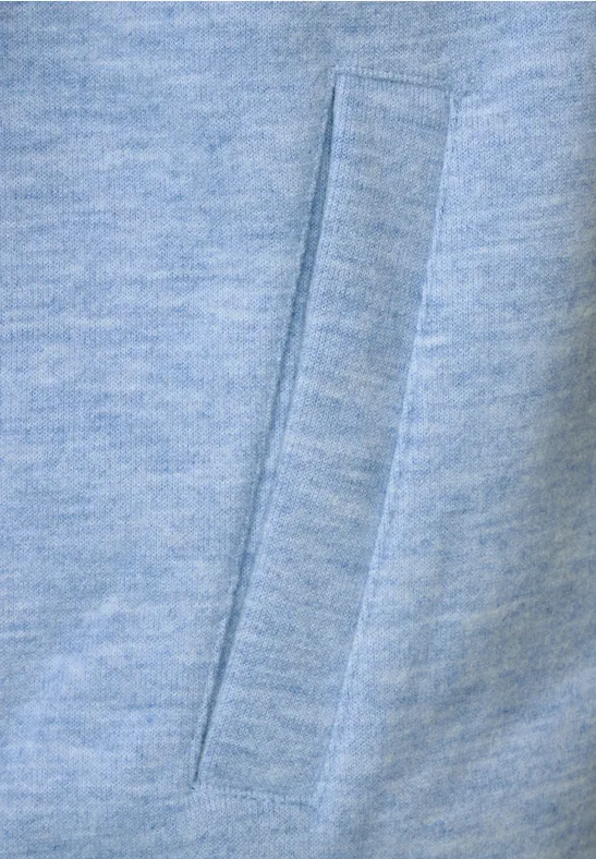 Sweatjacke in Melangeoptik feather blue melange