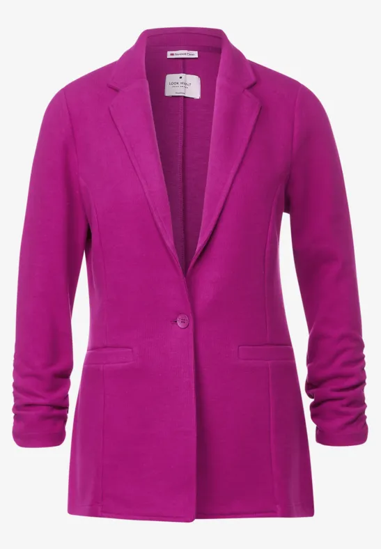 Longblazer mit Raffung magenta pink