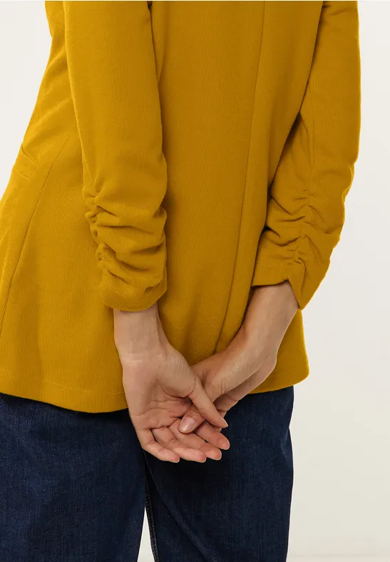 Longblazer mit Raffung tanned yellow