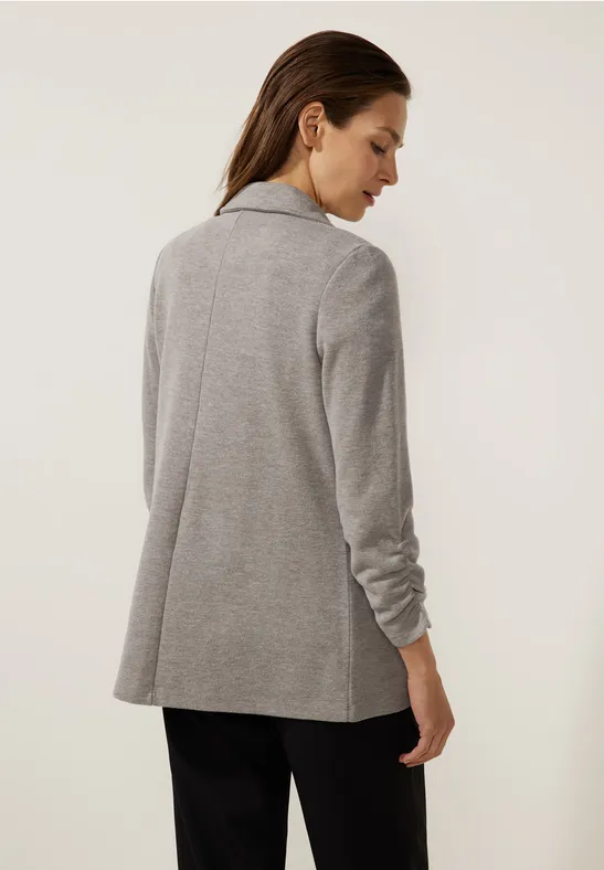 Longblazer mit Raffung whisper mocca melange