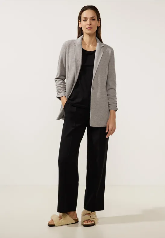 Longblazer mit Raffung whisper mocca melange