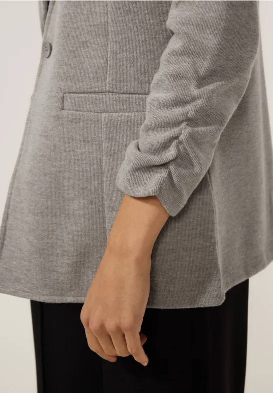 Longblazer mit Raffung whisper mocca melange