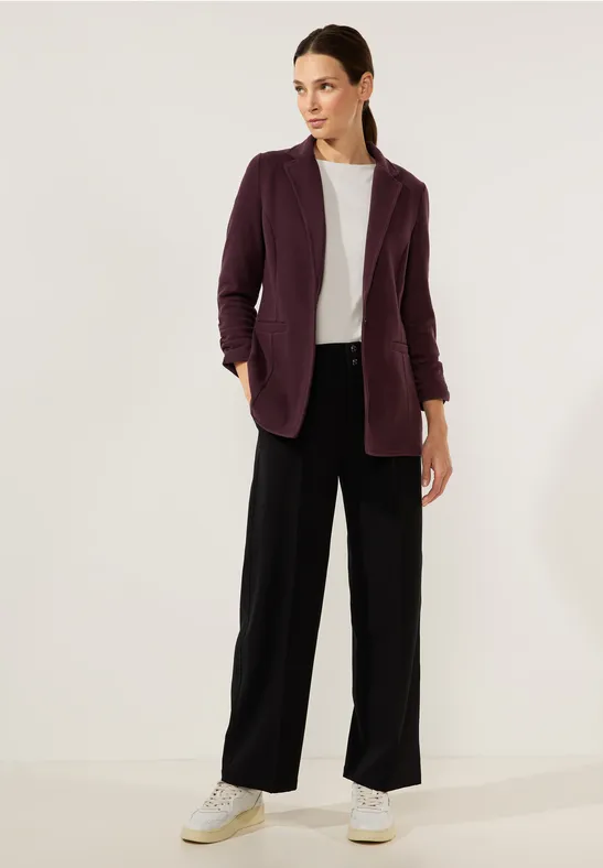 Longblazer mit Raffung purple brown