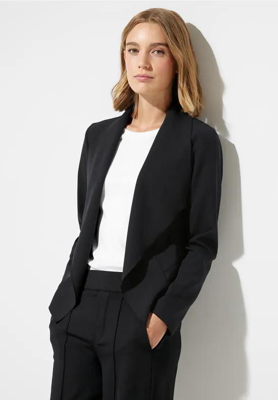 Kurzer offener Blazer Black