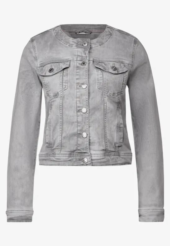 Graue Jeansjacke heavy grey bleached