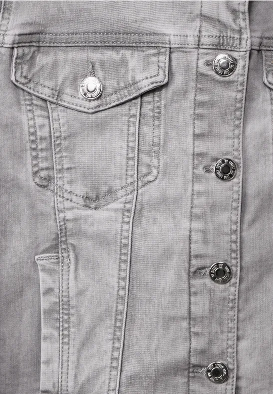 Graue Jeansjacke heavy grey bleached
