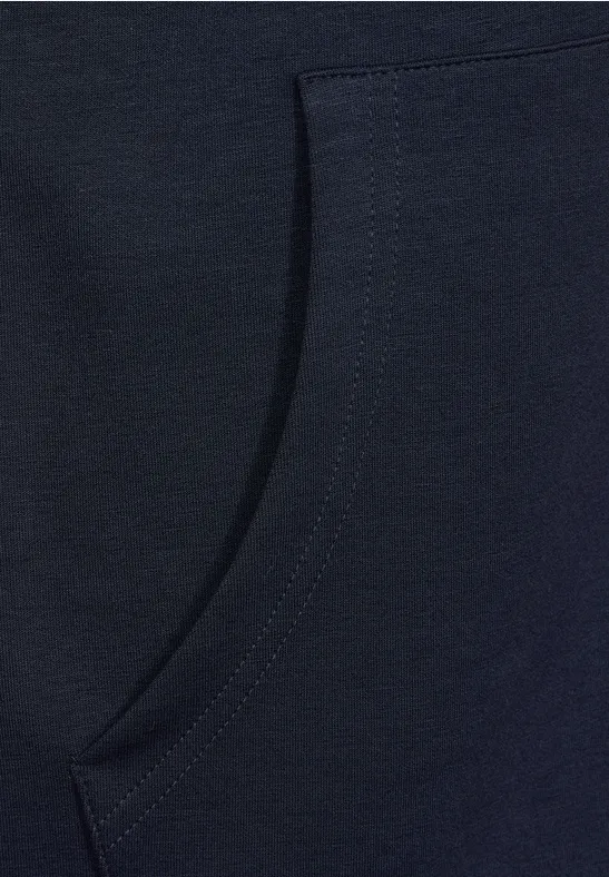 Lange Sweatjacke mit Zipper deep blue