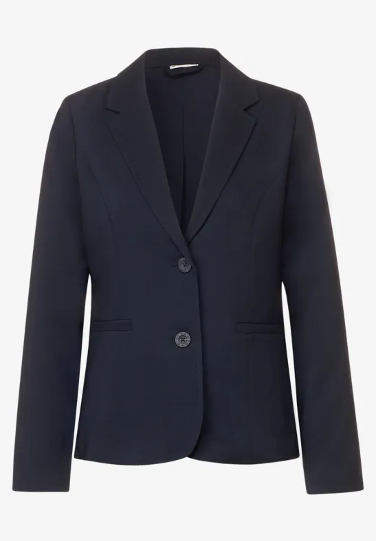 Twill Blazer in Unifarbe deep blue