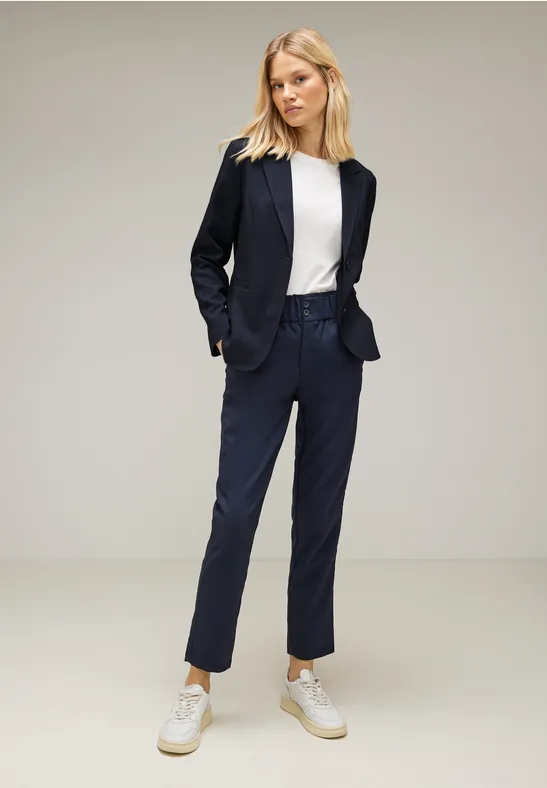 Twill Blazer in Unifarbe deep blue