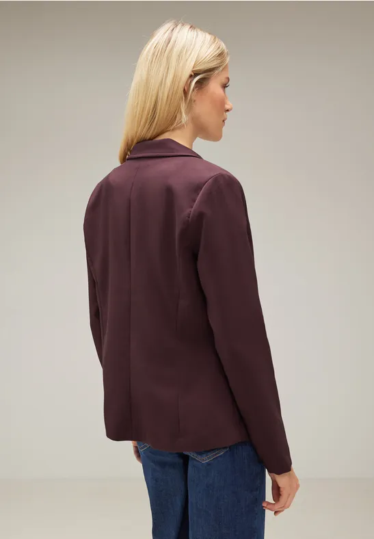 Twill Blazer in Unifarbe purple brown