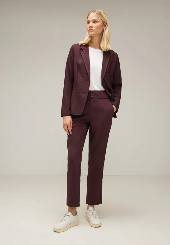 Twill Blazer in Unifarbe purple brown