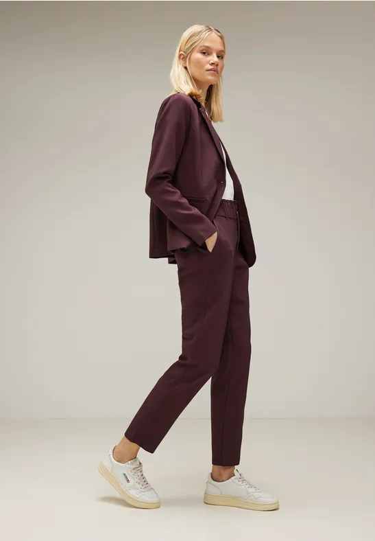 Twill Blazer in Unifarbe purple brown