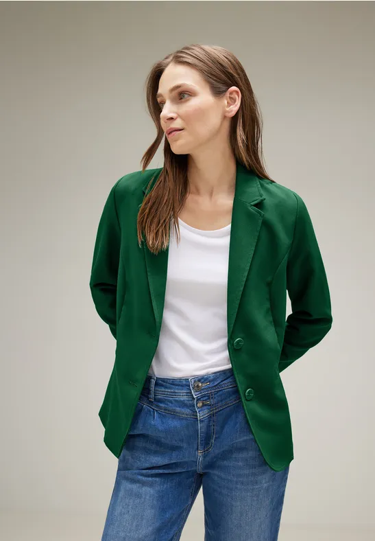 Twill Blazer in Unifarbe gentle green