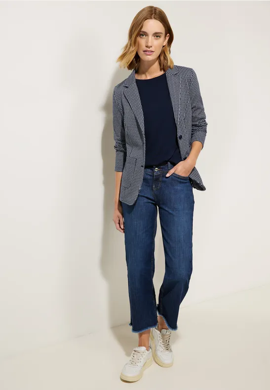 Jacquardblazer mit Dessin deep blue