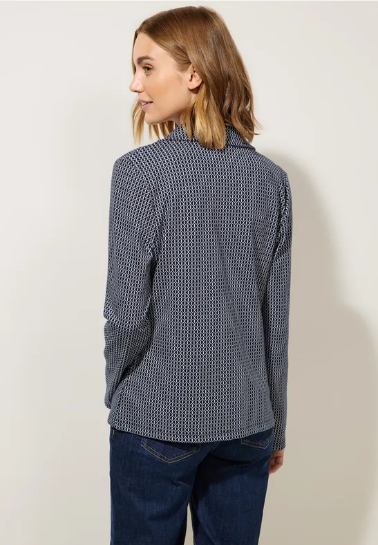 Jacquardblazer mit Dessin deep blue