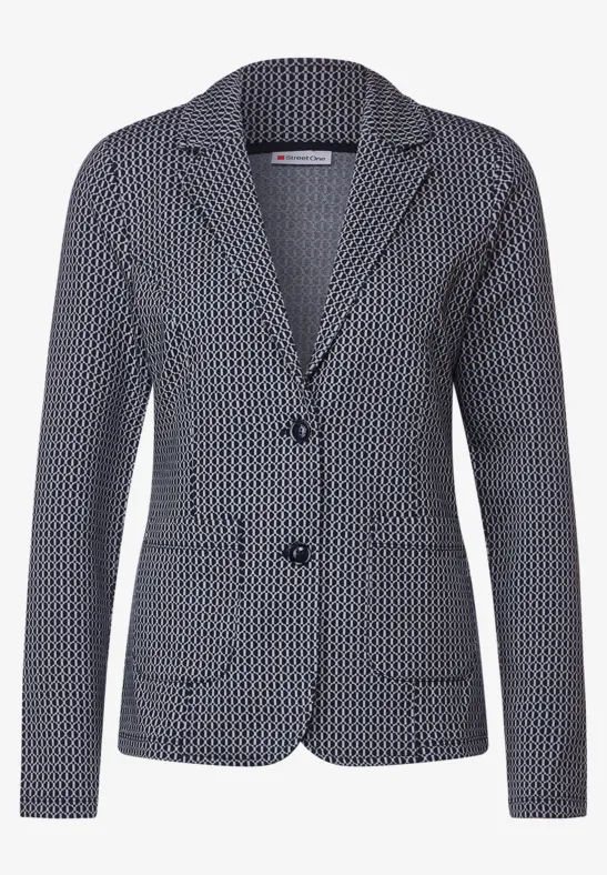 Jacquardblazer mit Dessin deep blue