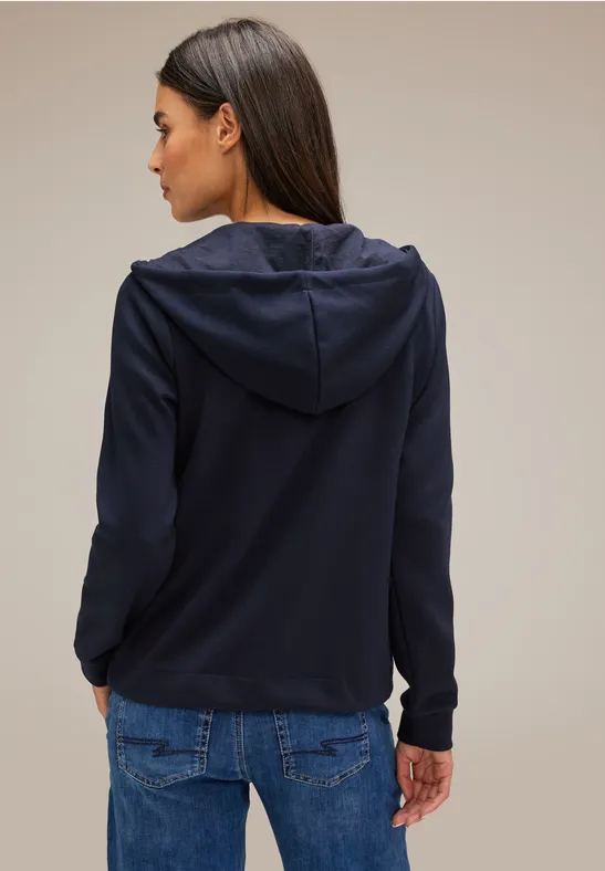 Sweatjacke mit Kapuze deep blue