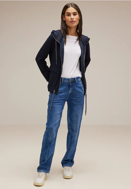 Sweatjacke mit Kapuze deep blue