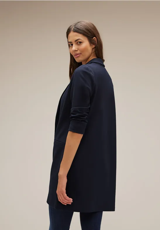 Offener Long Basic Blazer deep blue