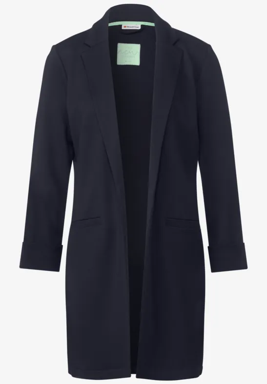 Offener Long Basic Blazer deep blue