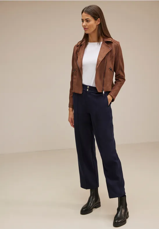 Velours Bikerjacke light glowy brown