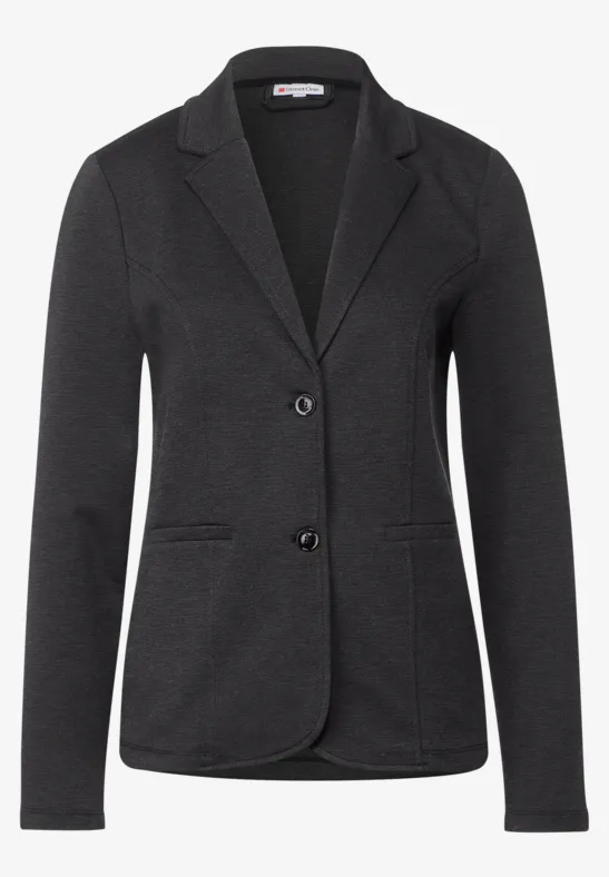 Basic Piqué Blazer Black