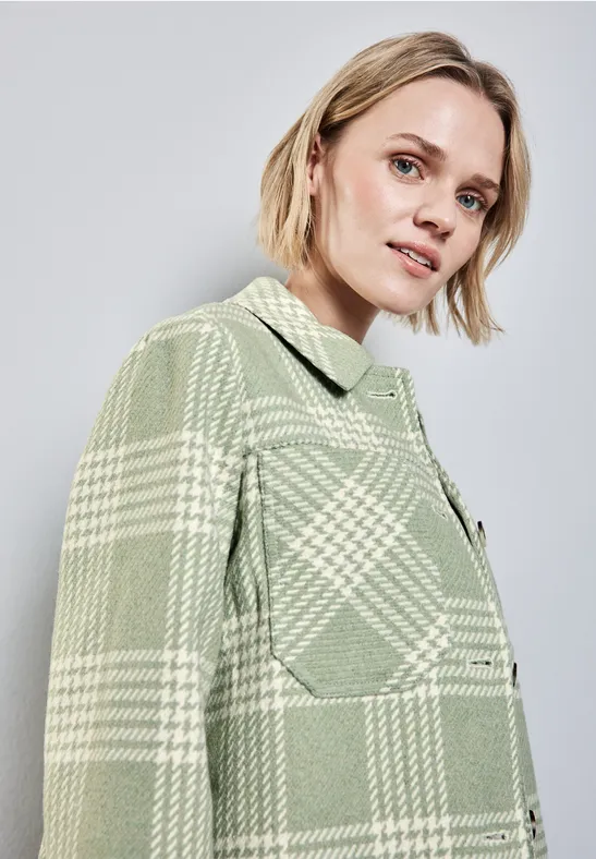 Karierte Jacke light mint green