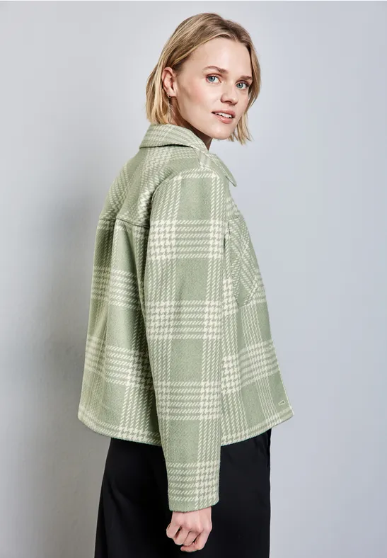 Karierte Jacke light mint green