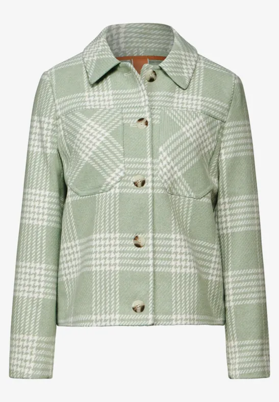 Karierte Jacke light mint green
