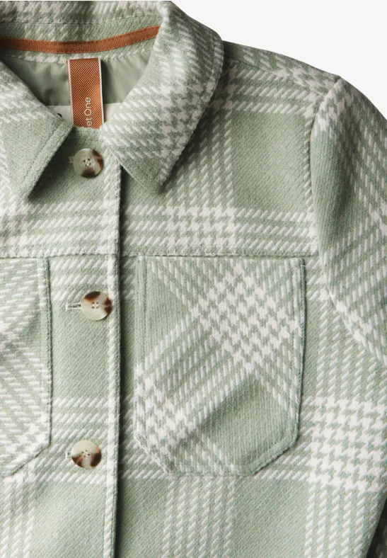 Karierte Jacke light mint green