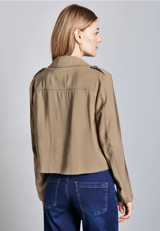 Kurzer Trenchcoat honey sand