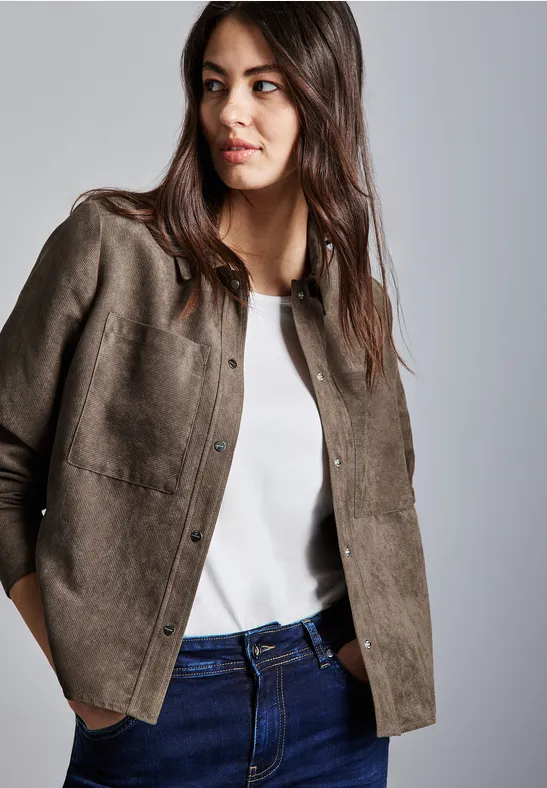 Cord Overshirt muddy brown