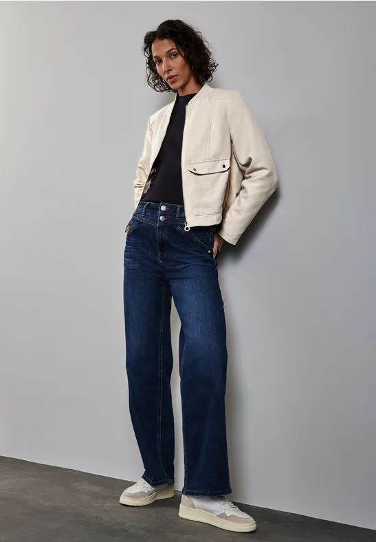 Corduroy blouson smooth sand beige