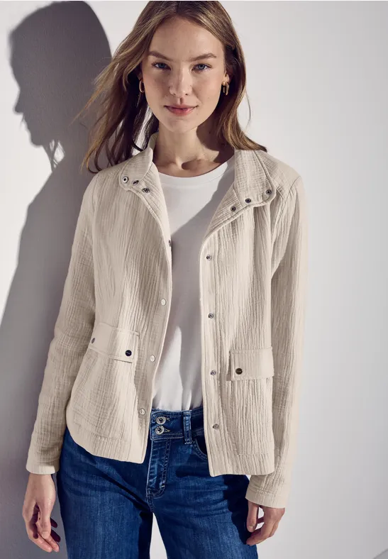 Musselin Jacke smooth sand beige