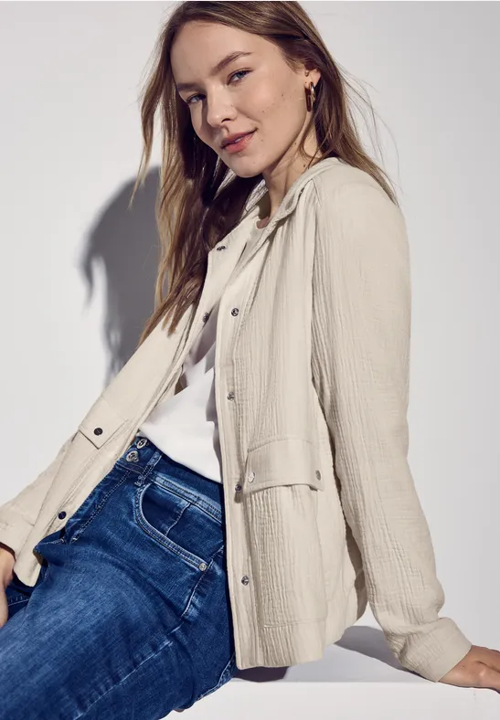 Musselin Jacke smooth sand beige