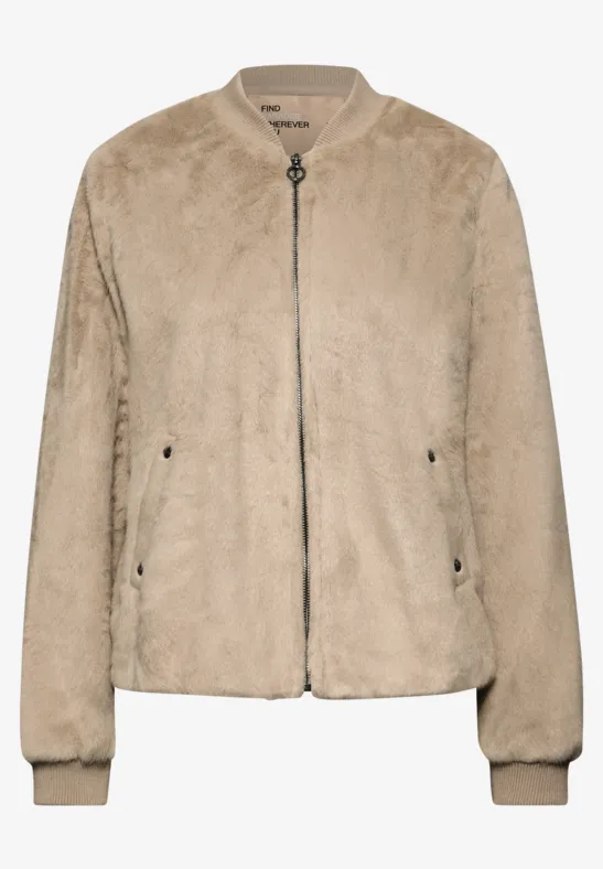 Blouson van imitatiebont Smooth Champagne