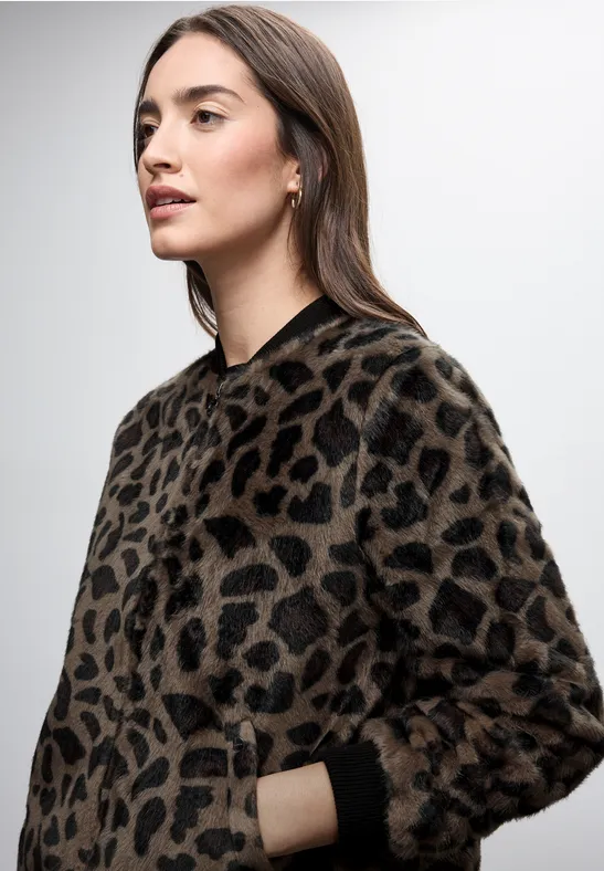 Blouson en fausse fourrure Leo Teddy Brown